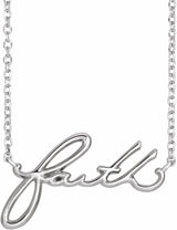 14K White Faith 18" Necklace