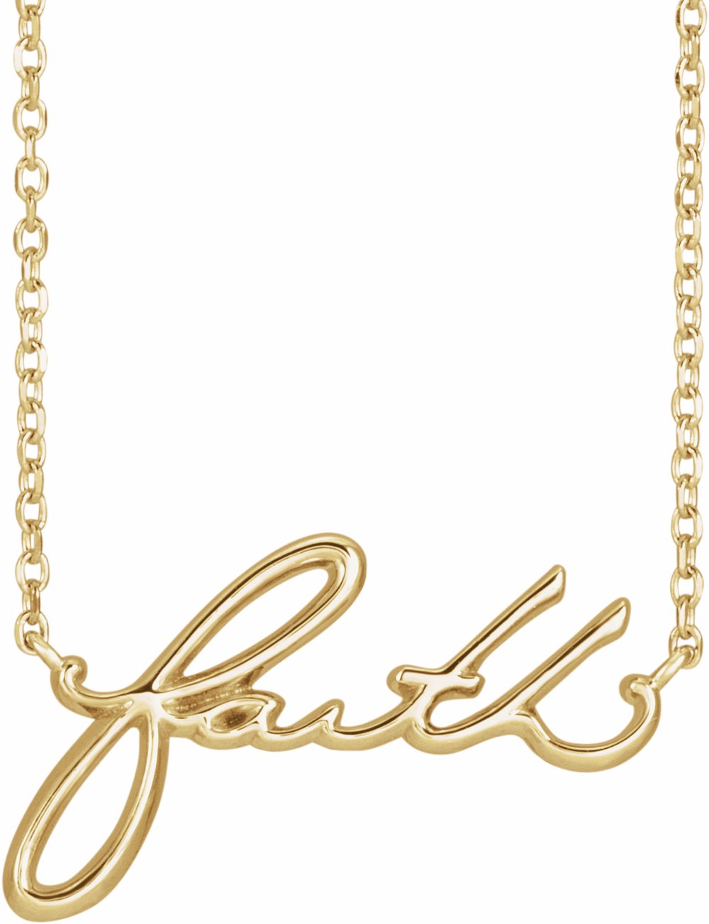 14K Yellow Gold Faith 16" Necklace