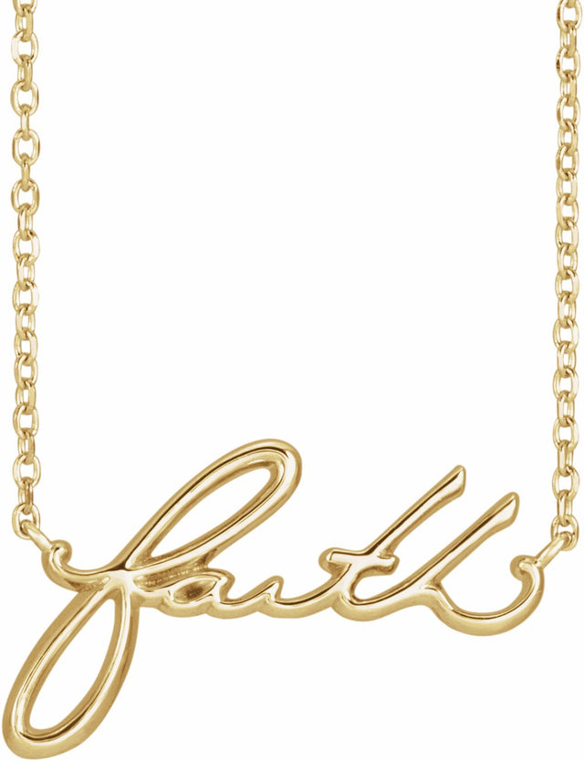 14K Yellow Gold Faith 16" Necklace