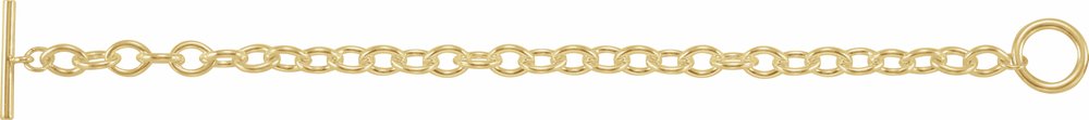 Yellow-Plated Sterling Silver 7 mm Charm Cable 8" Bracelet