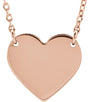 18K Rose Gold-Plated Sterling Silver Engravable Heart 16-18" Necklace