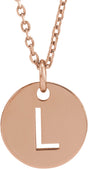 14K Rose Initial L 16-18" Necklace