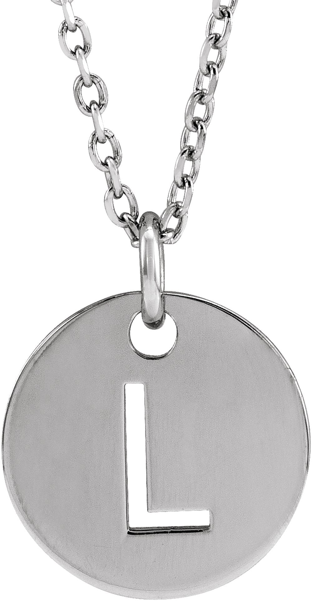 Sterling Silver Initial L 16-18" Necklace