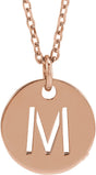 14K Rose Gold Initial M 16-18" Necklace
