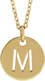 14K Yellow Gold Initial M 16-18" Necklace