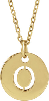 14K Yellow Initial O 16-18" Necklace
