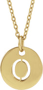 14K Yellow Initial O 16-18" Necklace