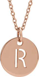 18K Rose Gold-Plated Sterling Silver Initial R 16-18" Necklace