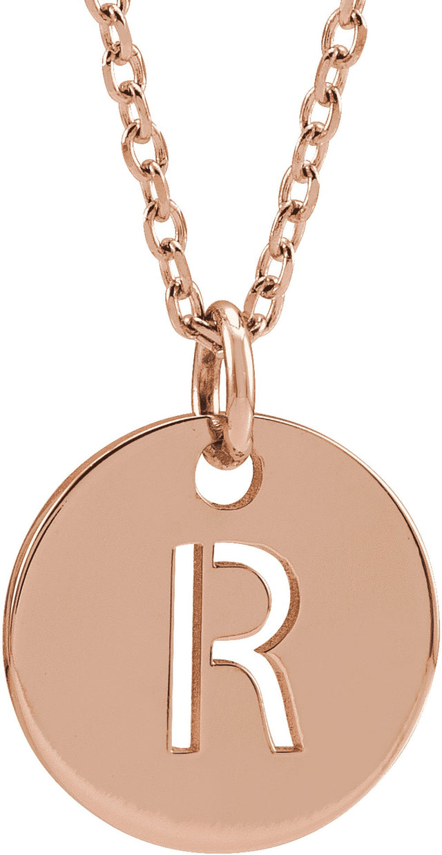 18K Rose Gold-Plated Sterling Silver Initial R 16-18" Necklace