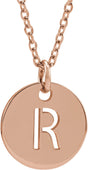 18K Rose Gold-Plated Sterling Silver Initial R 16-18" Necklace