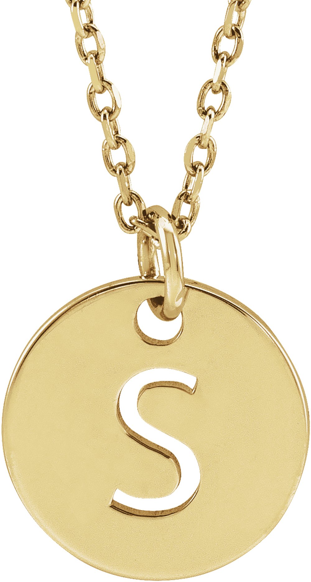 14K Yellow Gold Initial S 16-18" Necklace