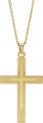 14K Yellow Cross 18" Necklace  