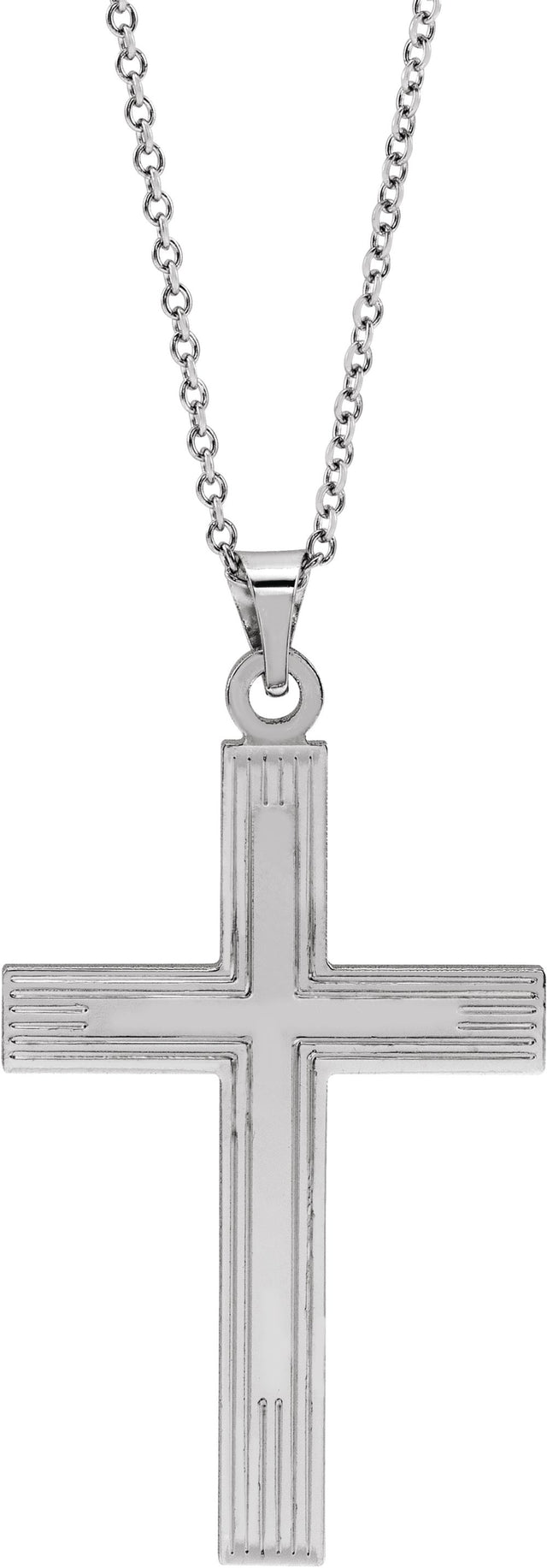 14K White Cross 18" Necklace  