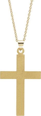 14K Yellow Cross 18" Necklace