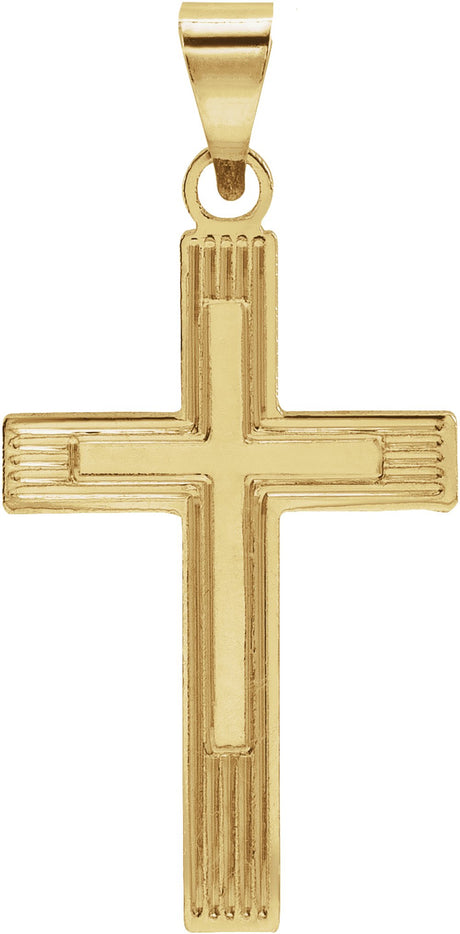 14K Yellow Cross Pendant