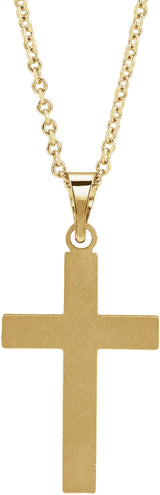 14K Yellow Cross 18" Necklace