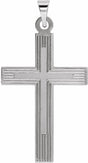 14K White Cross Pendant