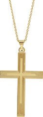 14K Yellow Cross 18" Necklace  