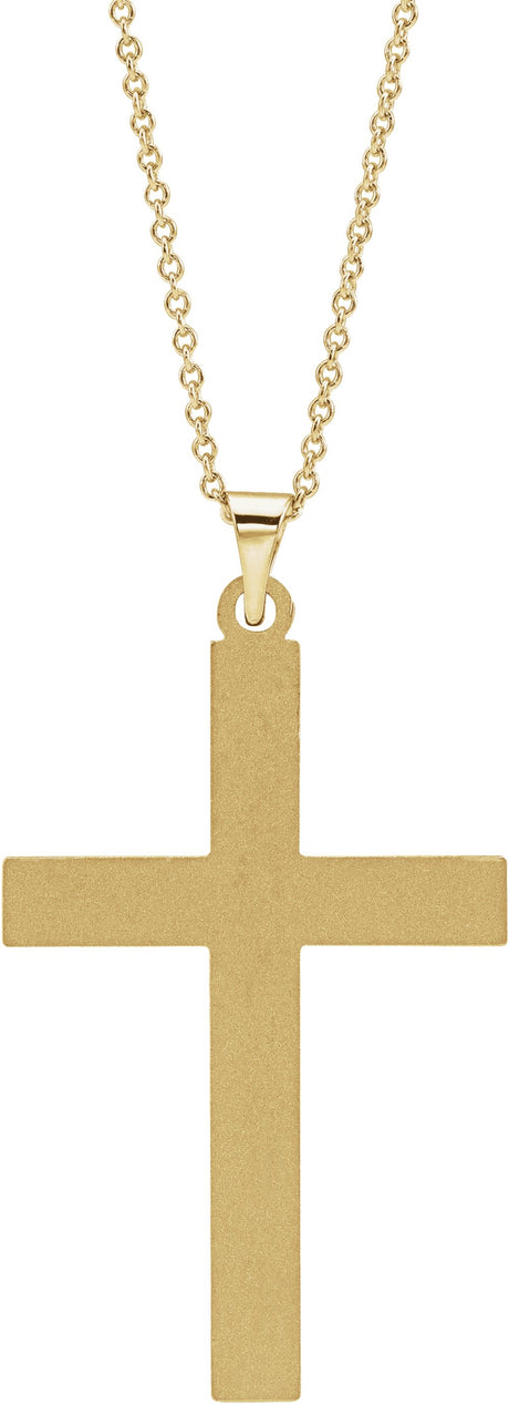 14K Yellow Cross 18" Necklace