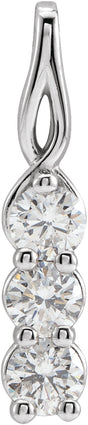 14K White 1/3 CTW Lab-Grown Diamond Three-Stone Pendant