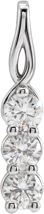 14K White Gold 1/3 CTW Lab-Grown Diamond Three-Stone Pendant
