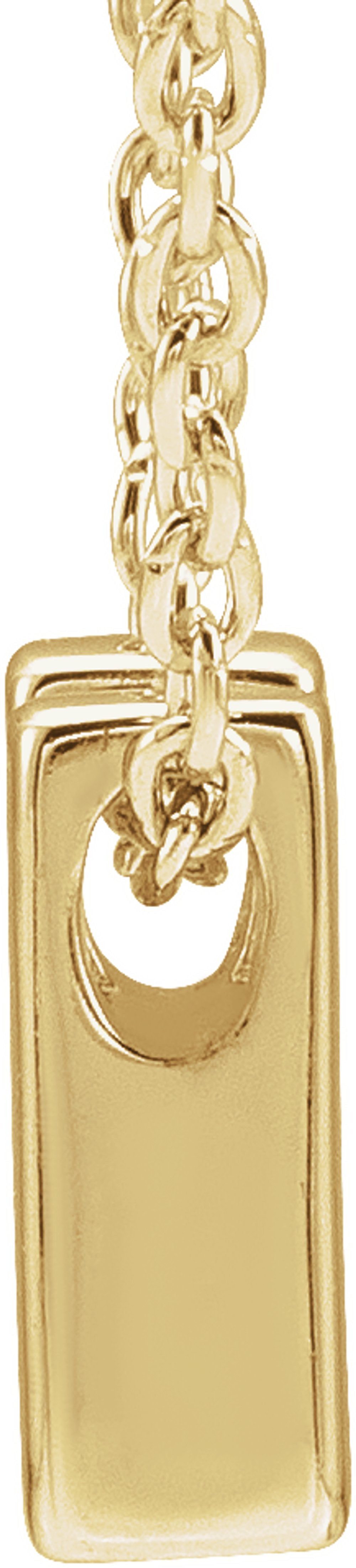14K Yellow Initial H Slide Pendant 16-18" Necklace
