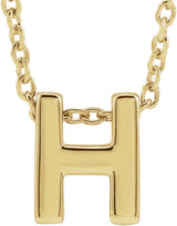 14K Yellow Initial H Slide Pendant 16-18" Necklace 