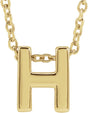 14K Yellow Initial H Slide Pendant 16-18" Necklace 