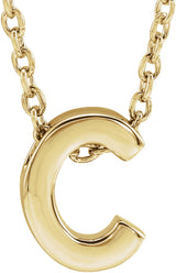 14K Yellow Gold Initial C 16-18" Necklace