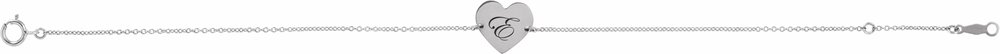 Sterling Silver Engravable Heart 7-8" Bracelet