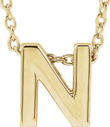 14K Yellow Gold Initial N 16-18" Necklace