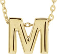 14K Yellow Gold Initial M 16-18" Necklace