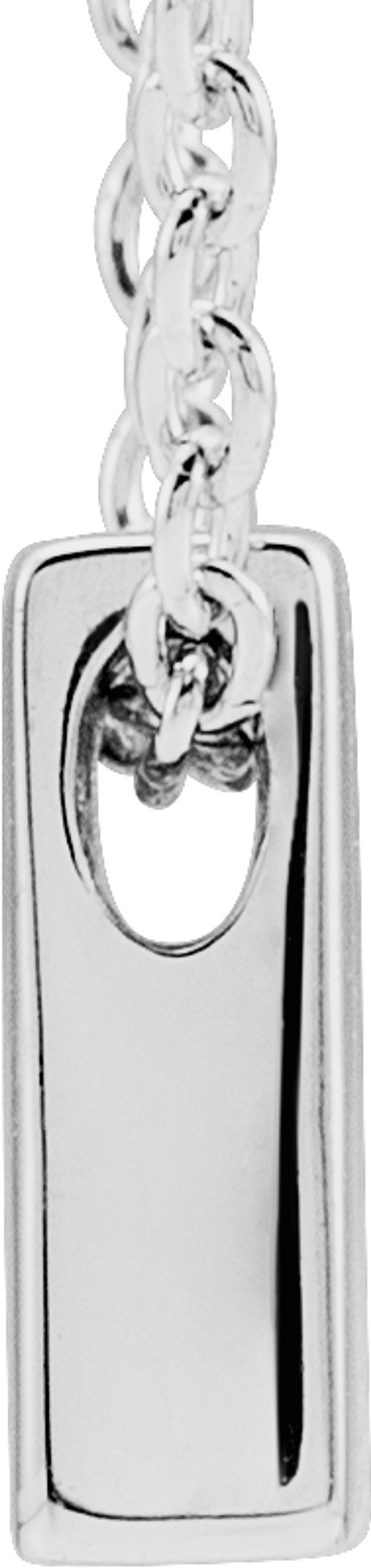 14K White Initial M Slide Pendant 16-18" Necklace
