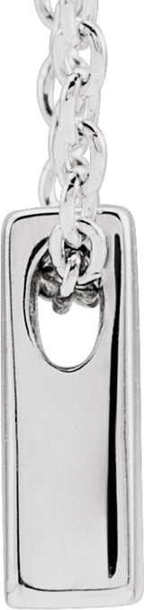 14K White Initial M Slide Pendant 16-18" Necklace