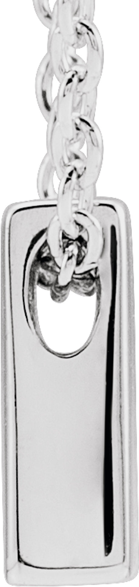 14K White Initial M Slide Pendant 16-18" Necklace