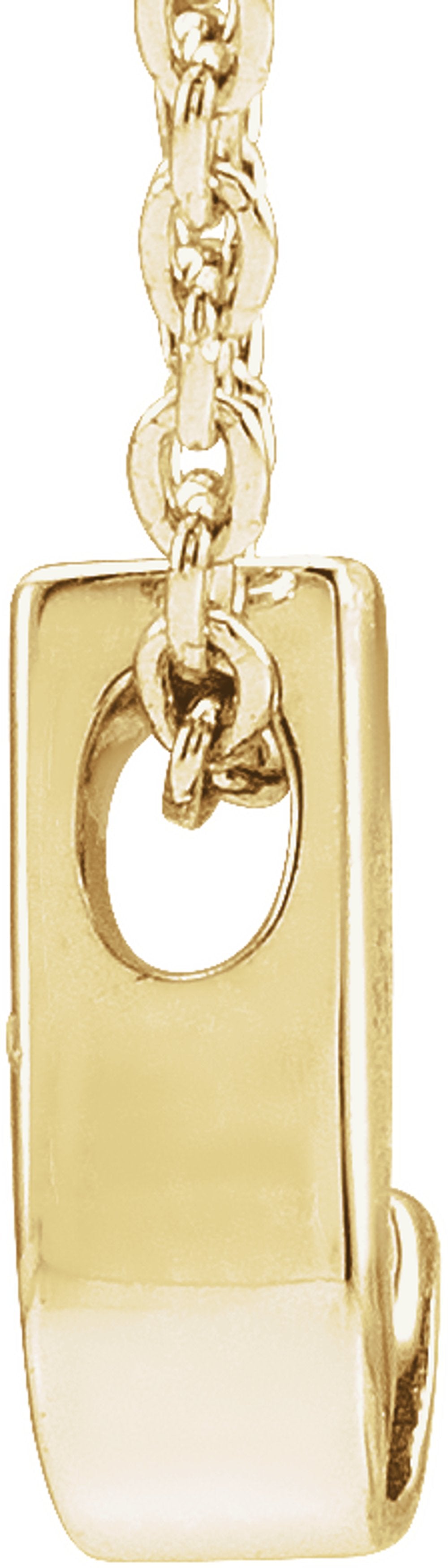 14K Yellow Gold Initial J 16-18" Necklace