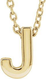 14K Yellow Gold Initial J 16-18" Necklace