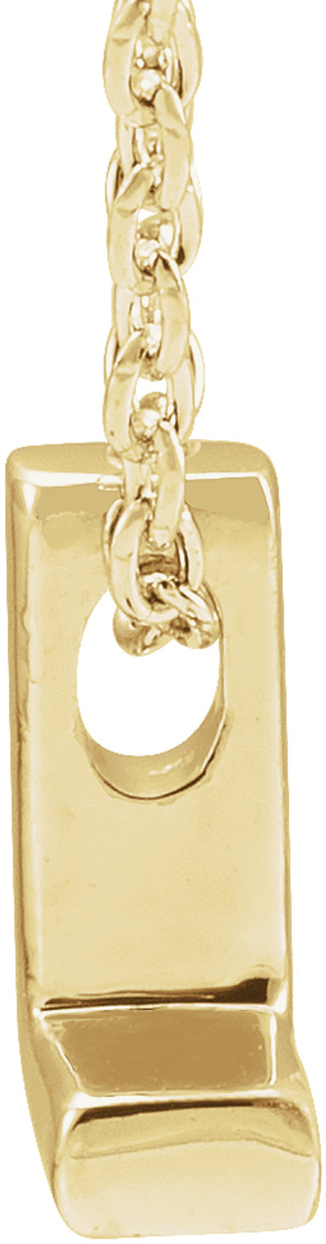 14K Yellow Gold Initial L 16-18" Necklace