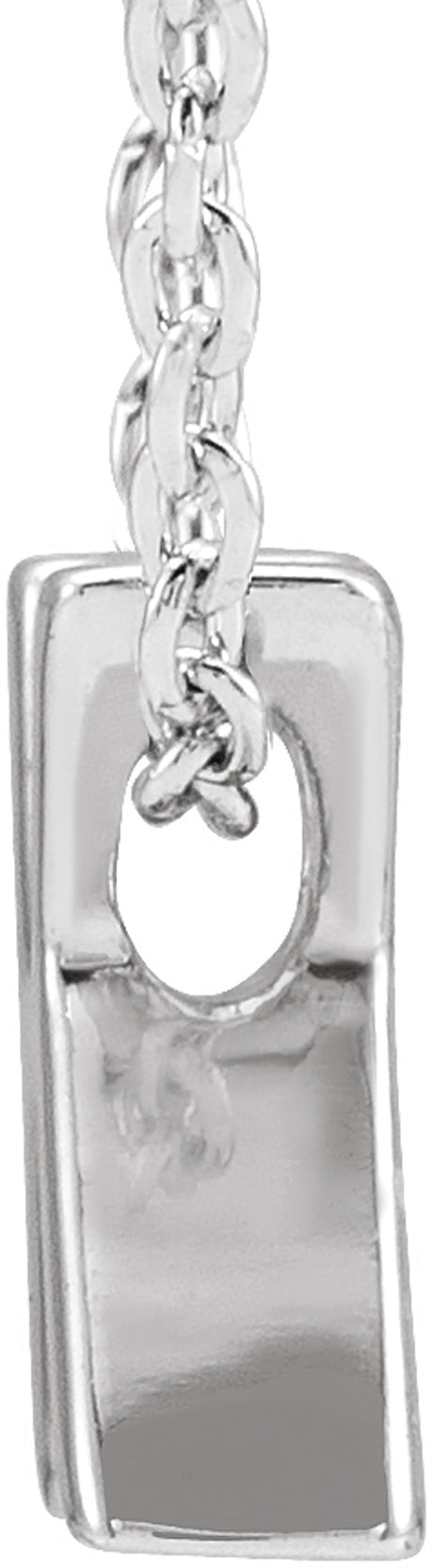 14K White Gold Initial K 16-18" Necklace