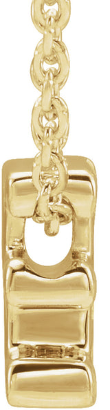 14K Yellow Gold Initial E 16-18" Necklace