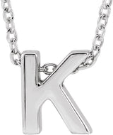 14K White Gold Initial K 16-18" Necklace