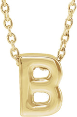 14K Yellow Gold Initial B 16-18" Necklace