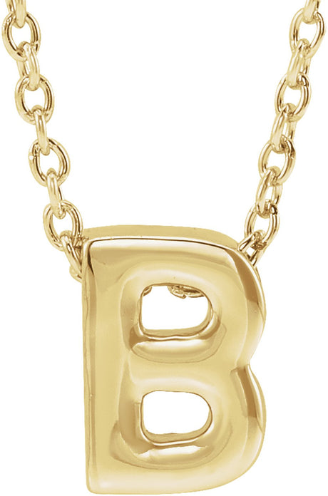 14K Yellow Gold Initial B 16-18" Necklace