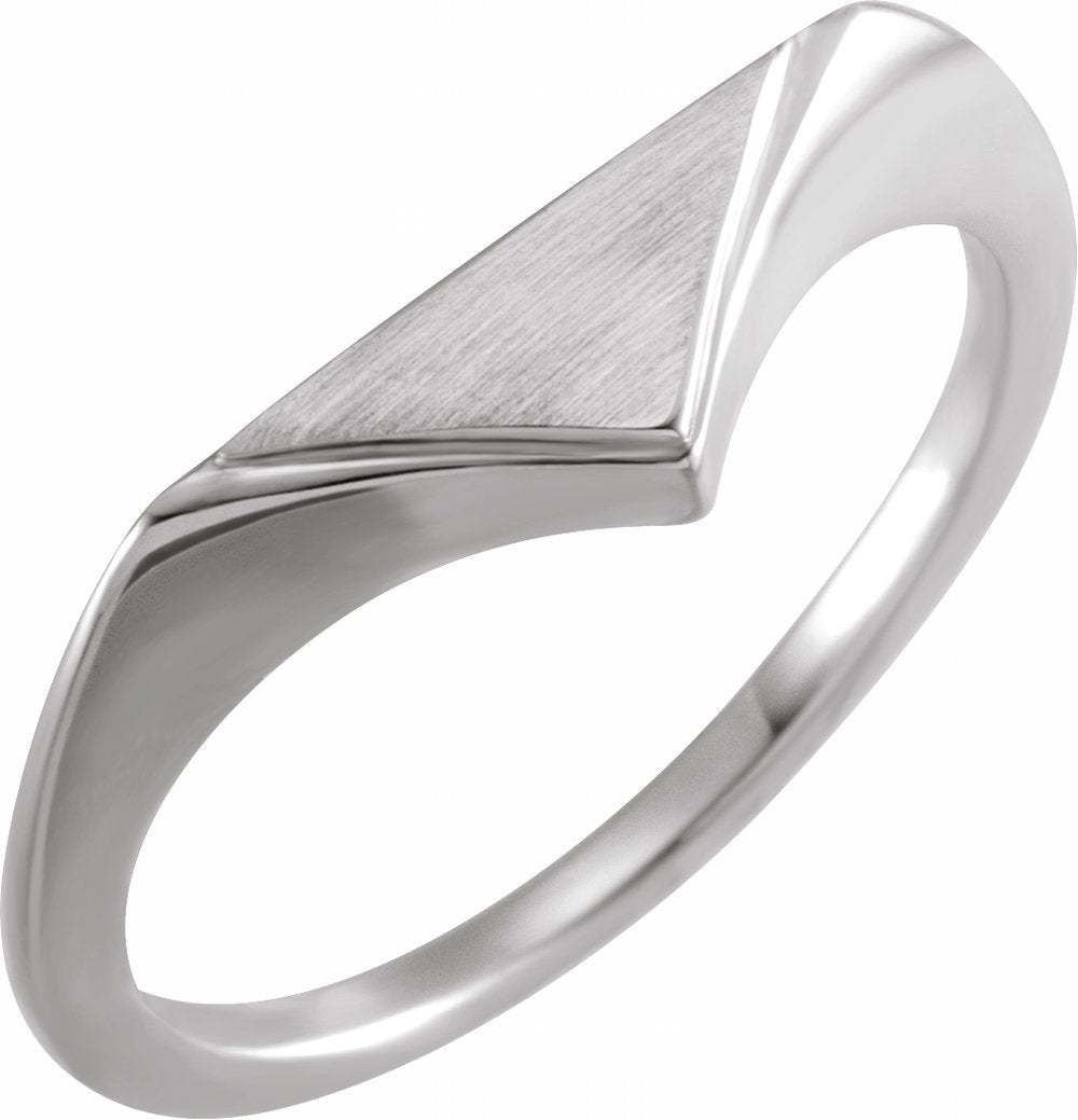 Sterling Silver 11.5x6 mm Geometric Signet Ring