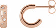 14K Rose 1/10 CTW Natural Diamond Hoop Earrings