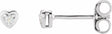 14K White .03 CTW Natural Diamond Youth Heart Earrings
