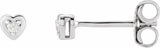 14K White .03 CTW Natural Diamond Youth Heart Earrings
