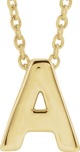 14K Yellow Initial A 16-18" Necklace