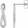 14K White 1/8 CTW Natural Diamond Infinity-Inspired Earrings