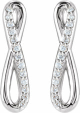 14K White 1/8 CTW Natural Diamond Infinity-Inspired Earrings